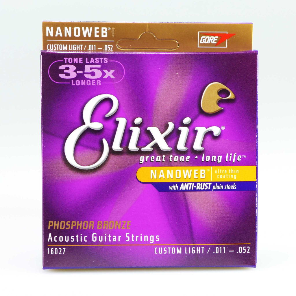 Elixir 16027 Nanoweb Custom Light Phosphor Bronze